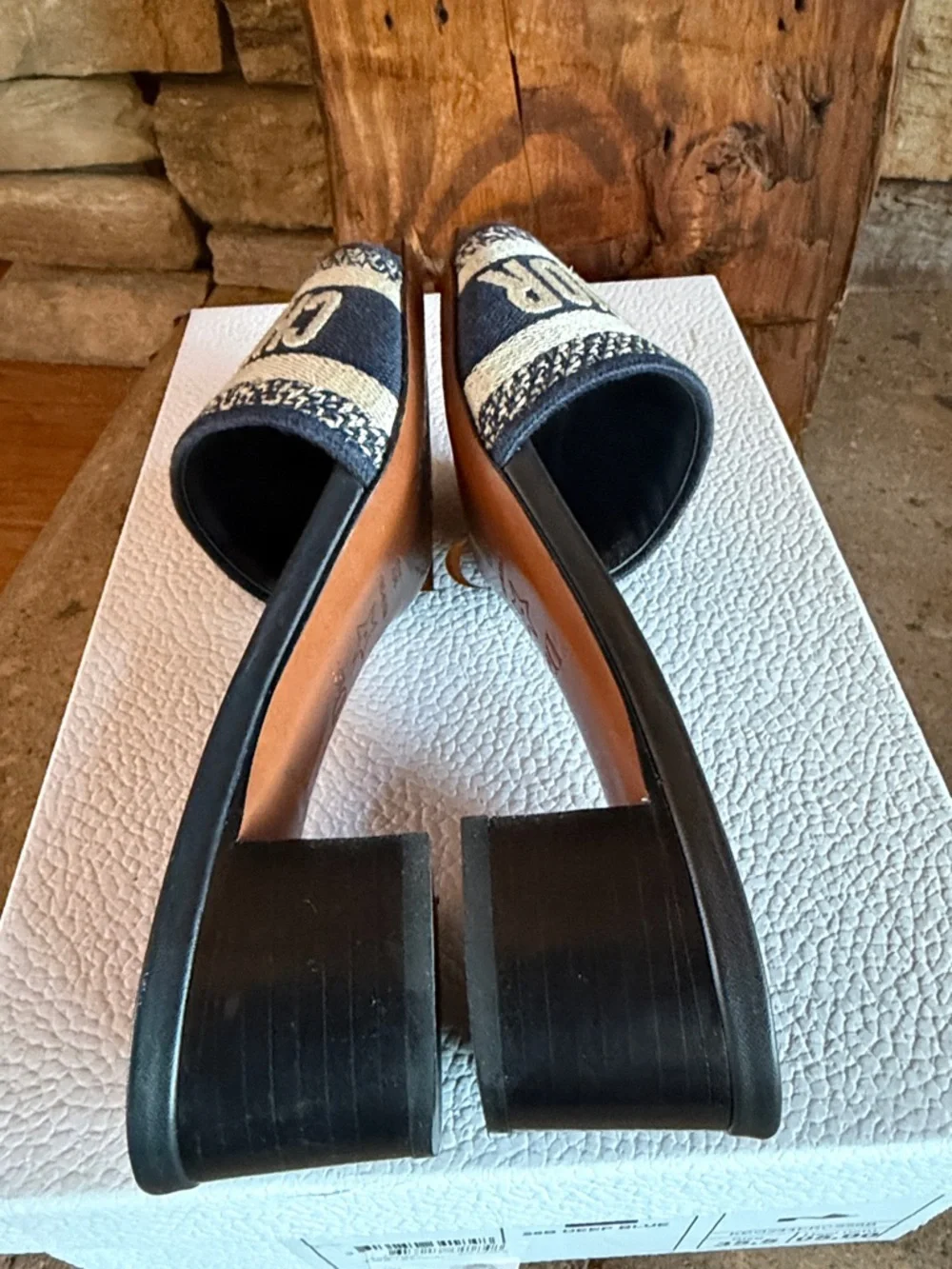 Auth. Dior Dway Embroidered Slide Heel Mule - Picture 11 of 13